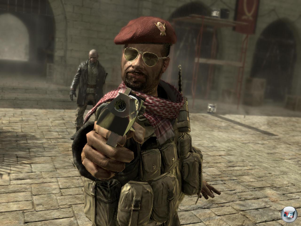 Brillant inszenierte Echtzeit-Zwischensequenzen erz&auml;hlen die Geschichte aus den Augen dreier Soldaten. Und eines Pr&auml;sidenten, der einen kurzen, schmerzhaften Auftritt hat.