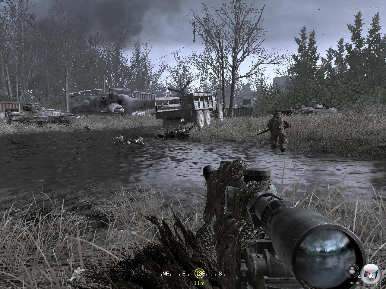 Die in der Vergangenheit spielende &raquo;Schleichmission&laquo; in Tschernobyl geh&ouml;rt zu den Highlights des an dramatischen Auftr&auml;gen nicht gerade armen CoD 4.