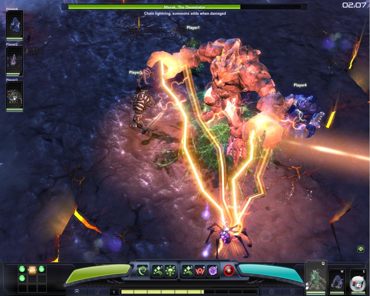 Die K&auml;mpfe gegen die Bosse geh&ouml;ren zu den wenigen Darkspore-Highlights.