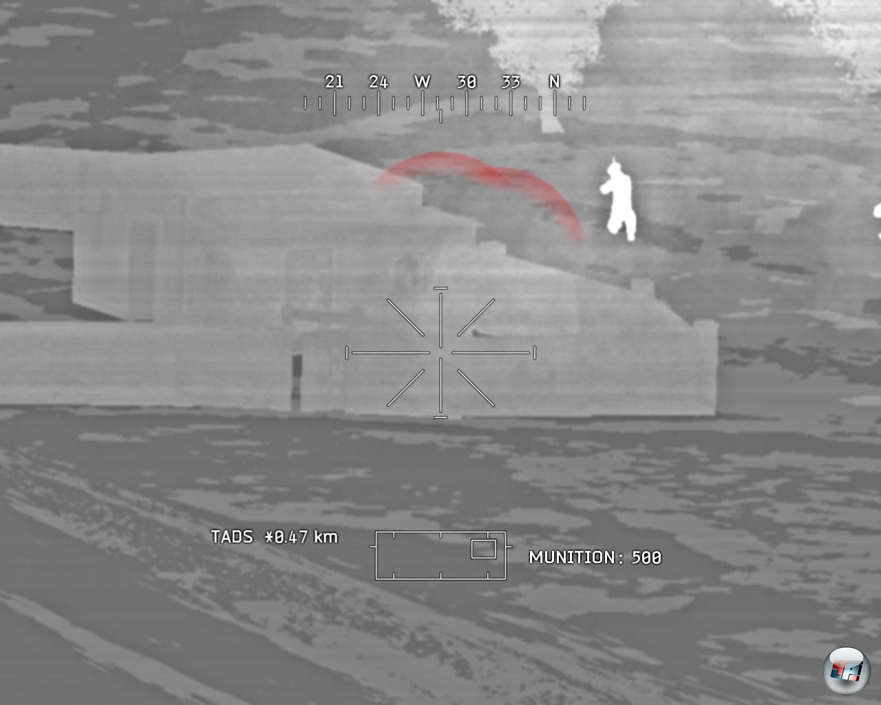 Als Bordsch&uuml;tze kann man zwischen zwei verschiedenen Ansichten w&auml;hlen, von denen die W&auml;rmebildkamera besonders n&uuml;tzlich ist.