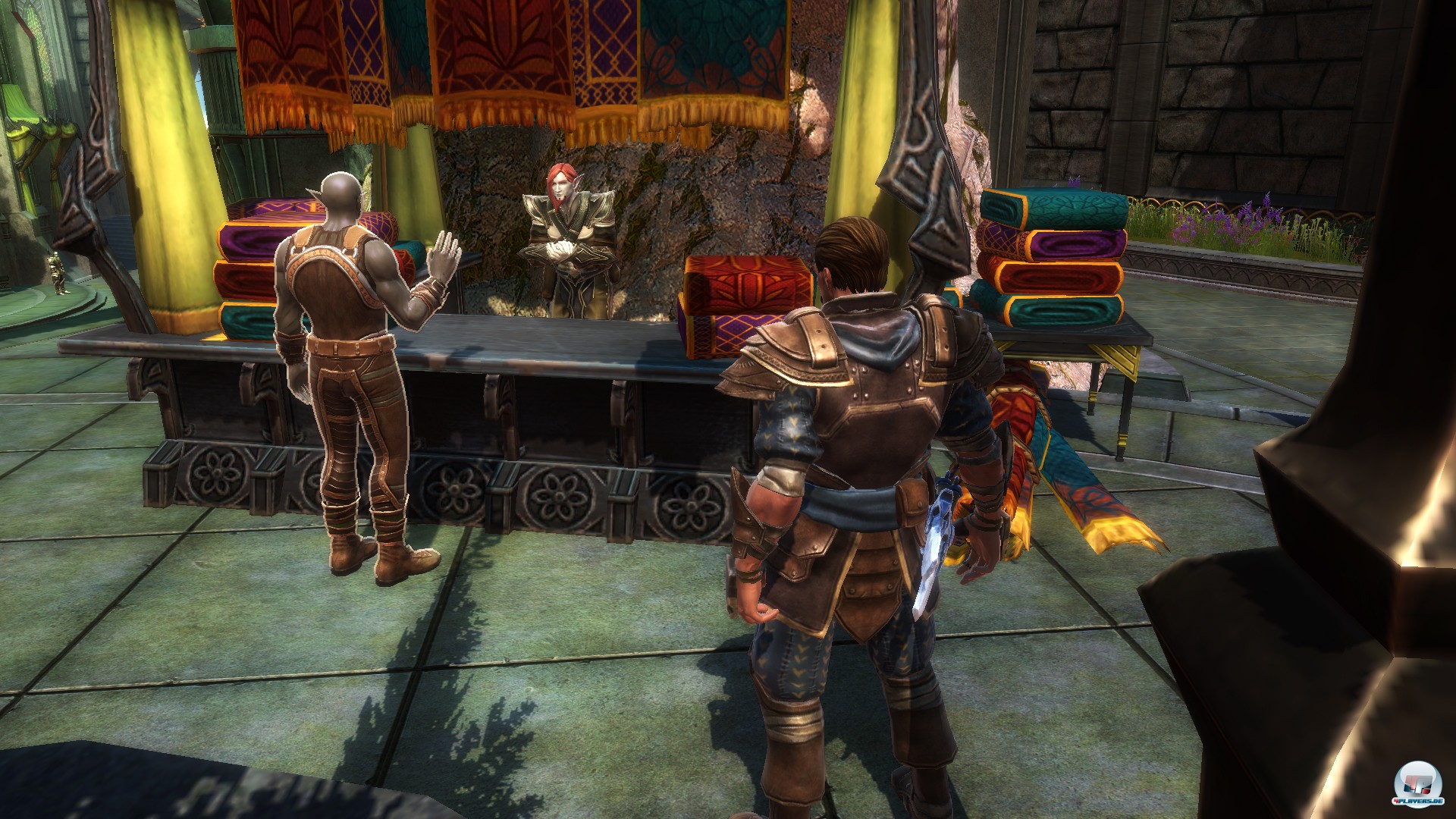 In Gespr&auml;chen mit NPCs kann man einige interessante Informationen &uuml;ber Amalur bekommen. Die Qualit&auml;t der Dialoge hat allerdings Luft nach oben.