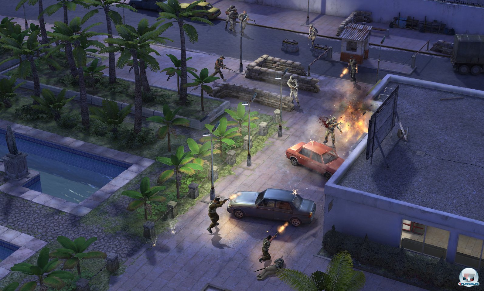 Die Umgebungsgrafik geht einigerma&szlig;en in Ordnung. Wichtiger ist dennoch: Man kann den Gegnern ansehen, welche Art von Waffe sie bei sich tragen ...