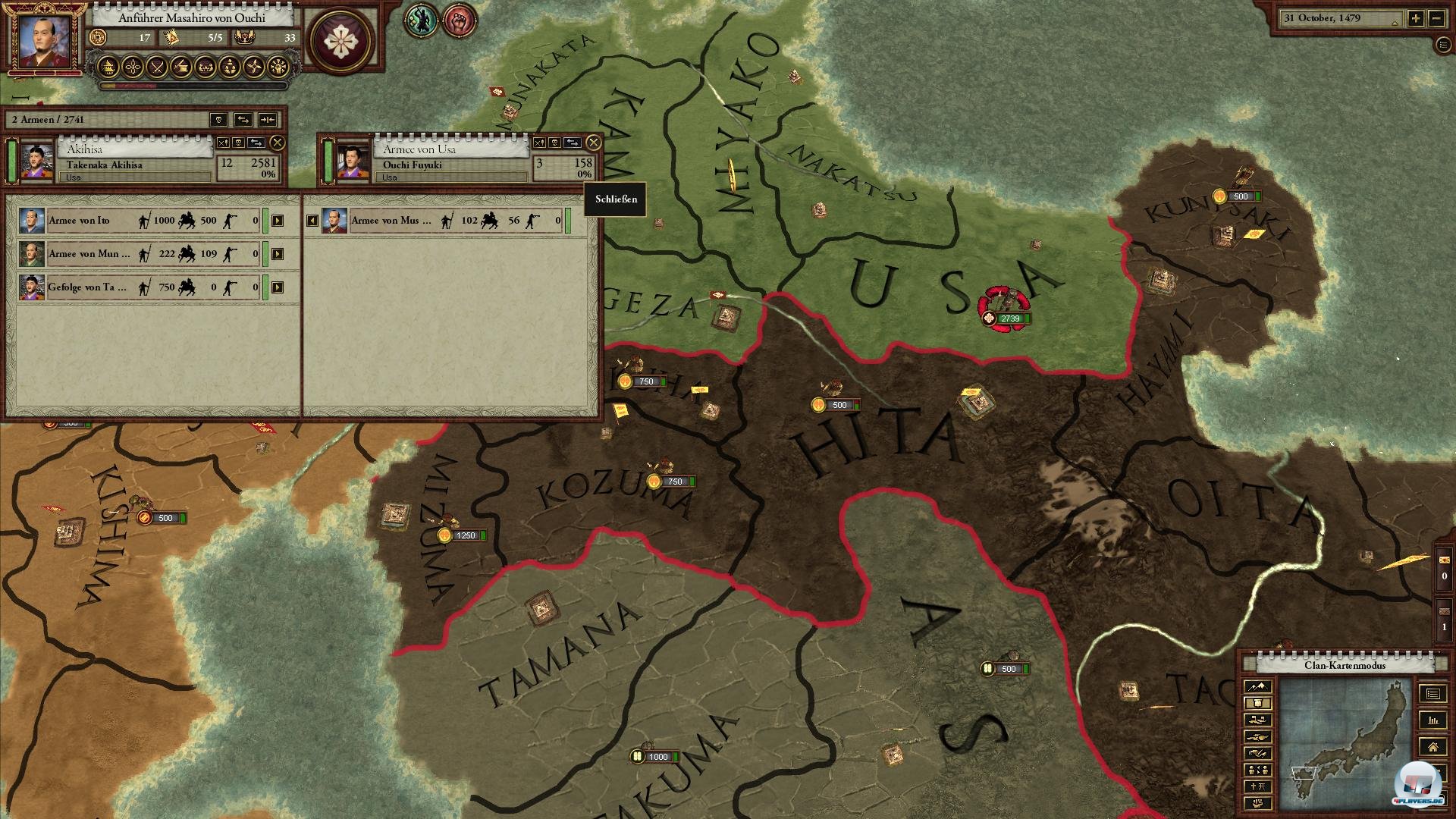 Statt opulenter Samuraischlahten gibt's hier nur Zahlen jonglieren. 