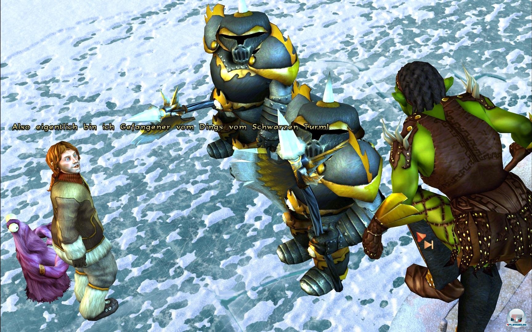 In manche Szenen wirkt es dank fehlender Schatten so, als schwebten die Figuren &uuml;ber dem Eis. Davon abgesehen sehen Kulissen und Figuren aber wieder prima aus.