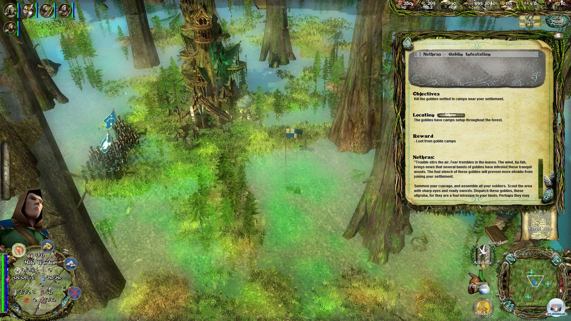 Drei unterschiedliche V&ouml;lker sind spielbar. Die Elfen setzen auf organisches Wachstum. 