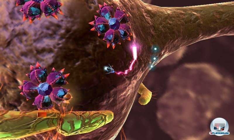 Ihr seid als Raumschiff im menschlichen Mikrokosmos unterwegs: Jede Zelle ist quasi ein Planet, den ihr befreien m&uuml;sst.