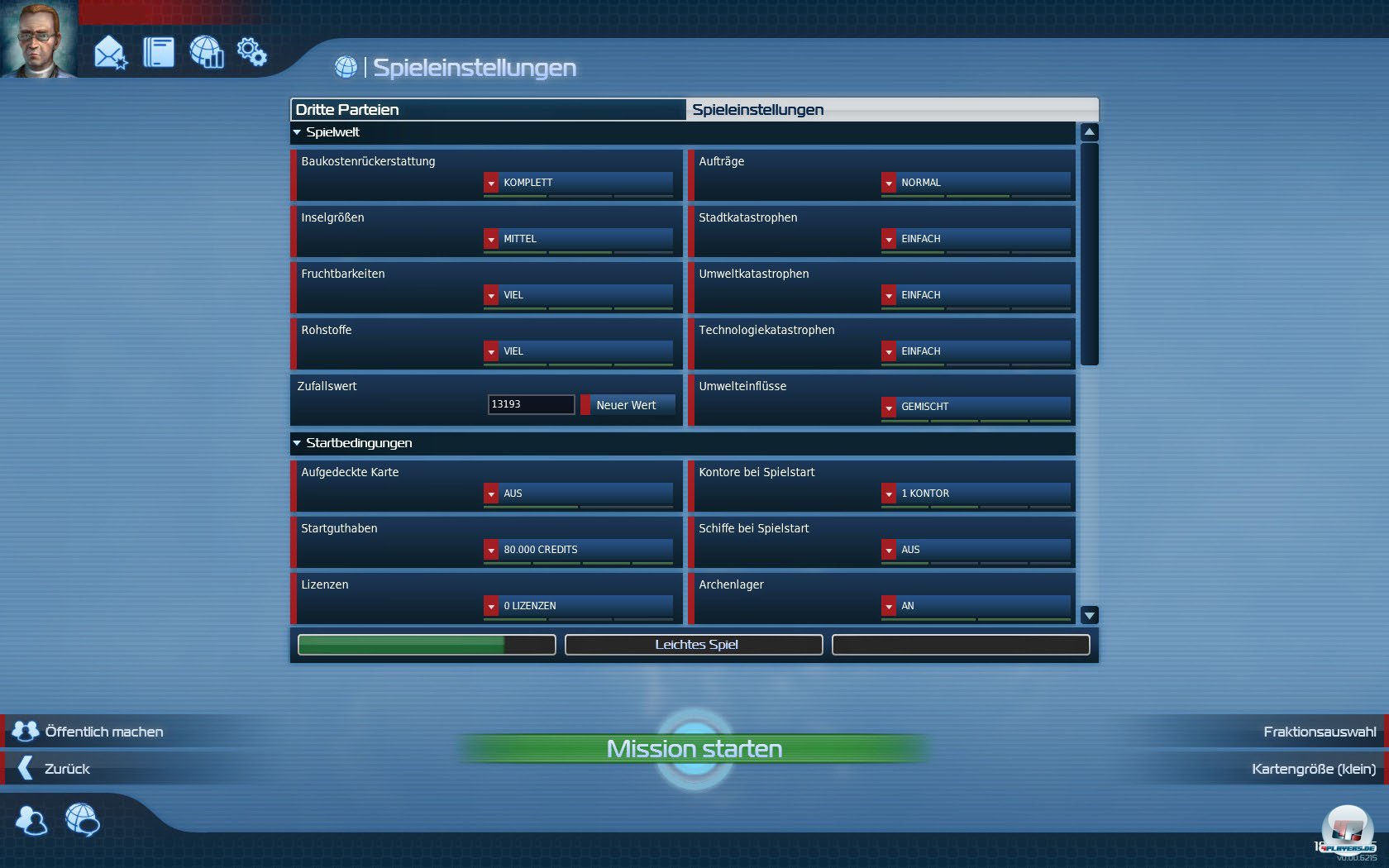 Es gibt zahlreiche Einstellungsm&ouml;glichkeiten f&uuml;r den Endlos-Modus.