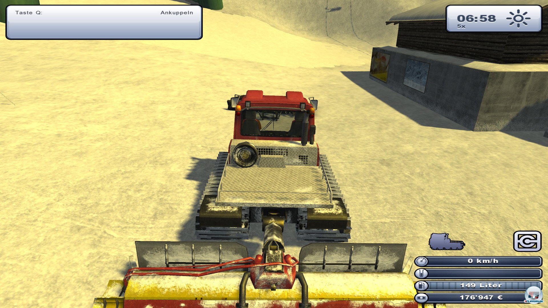 Skiregionsimulator hei&szlig;t mal wieder Pistenbully fahren bis zum Umfallen.