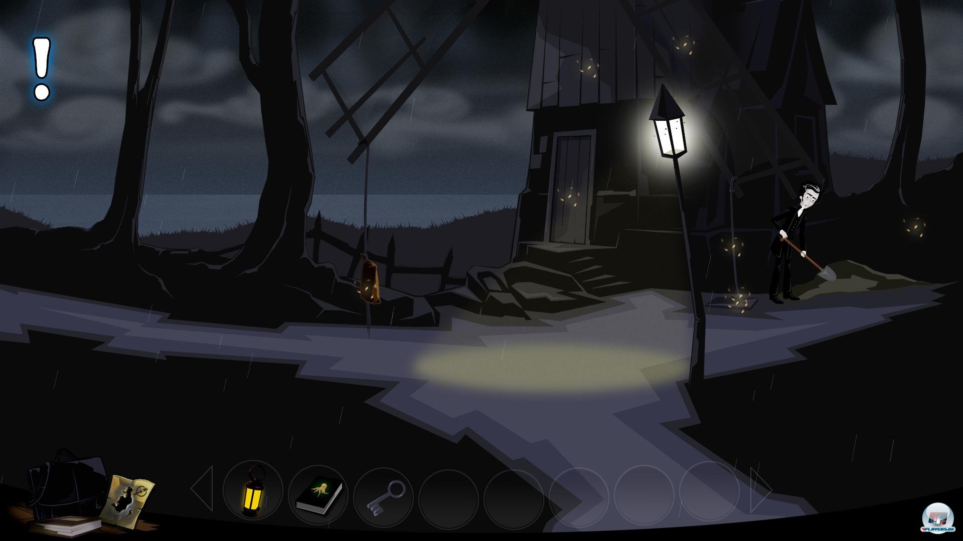 Bei diesem R&auml;tsel muss man einen Windm&uuml;hlenfl&uuml;gel in die Luft bewegen, um eine darunter versteckte Tafel zu finden.