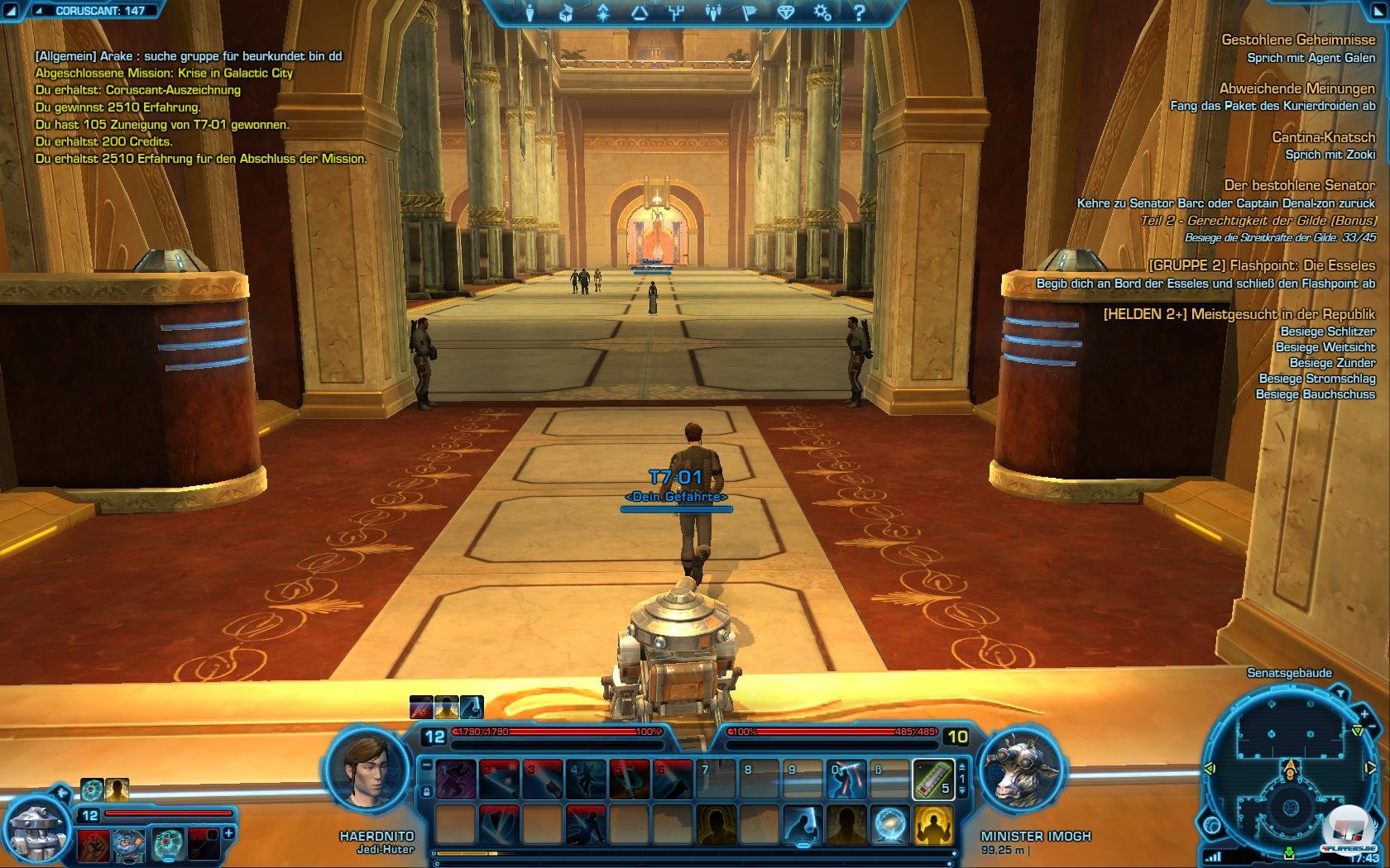 Coruscant: Gespr&auml;che, K&auml;mpfe und lange G&auml;nge.