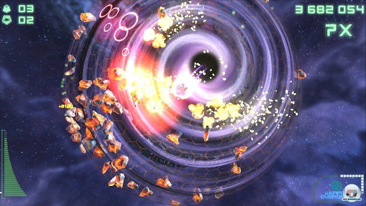 Neu dabei: Das schwarze Loch und ein Raketenschwarm werden direkt auf Bildschirm oder Touchpad ausgel&ouml;st.