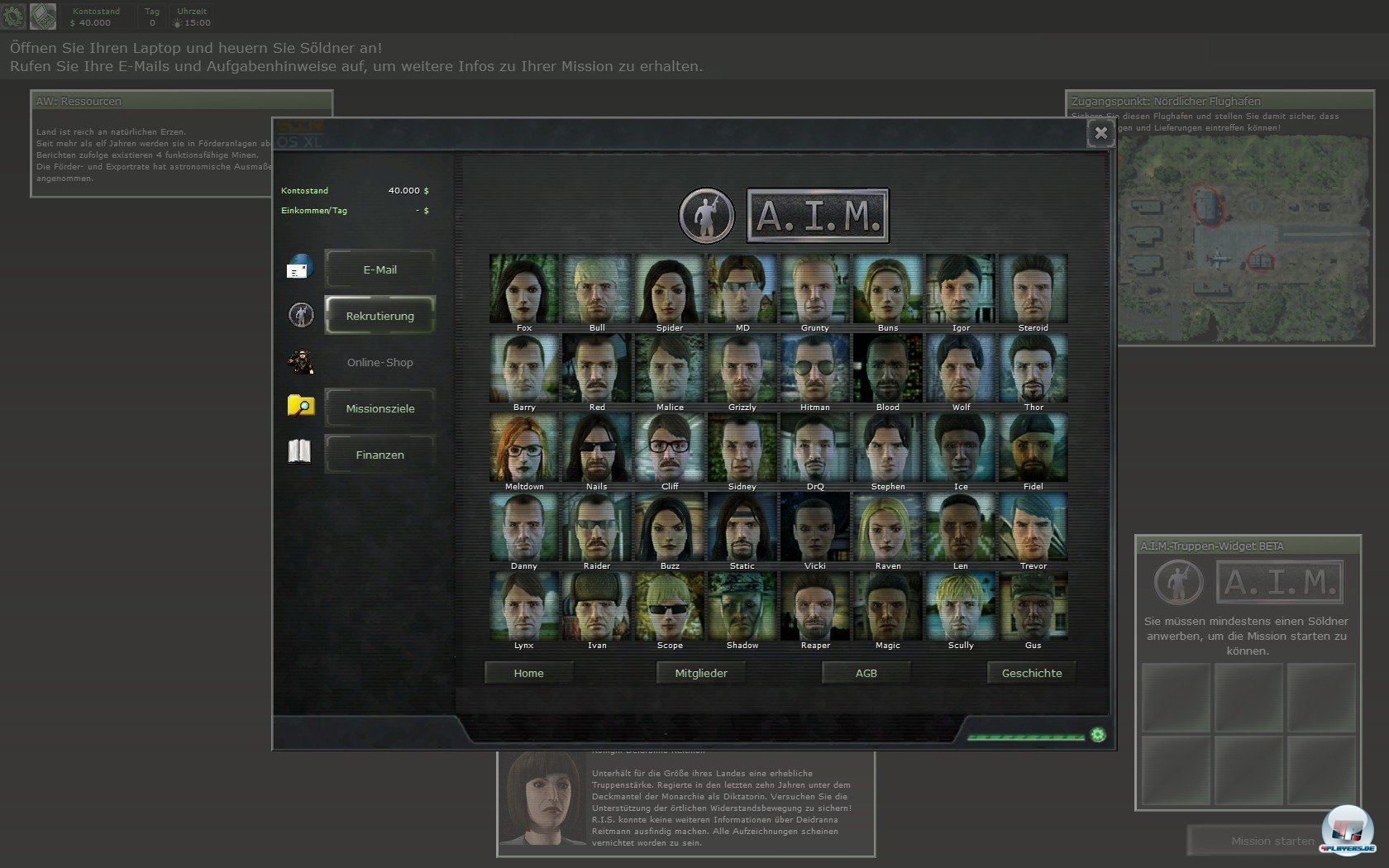 Welche S&ouml;ldner sollen es denn sein? Die Auswahl ist wirklich vielf&auml;ltig und kann sich sehen lassen! Dennoch tendieren die 3D-Portraits der Charaktere zur H&auml;sslichkeit - vor allem im Vergleich zu den 2D-Vorbildern.
