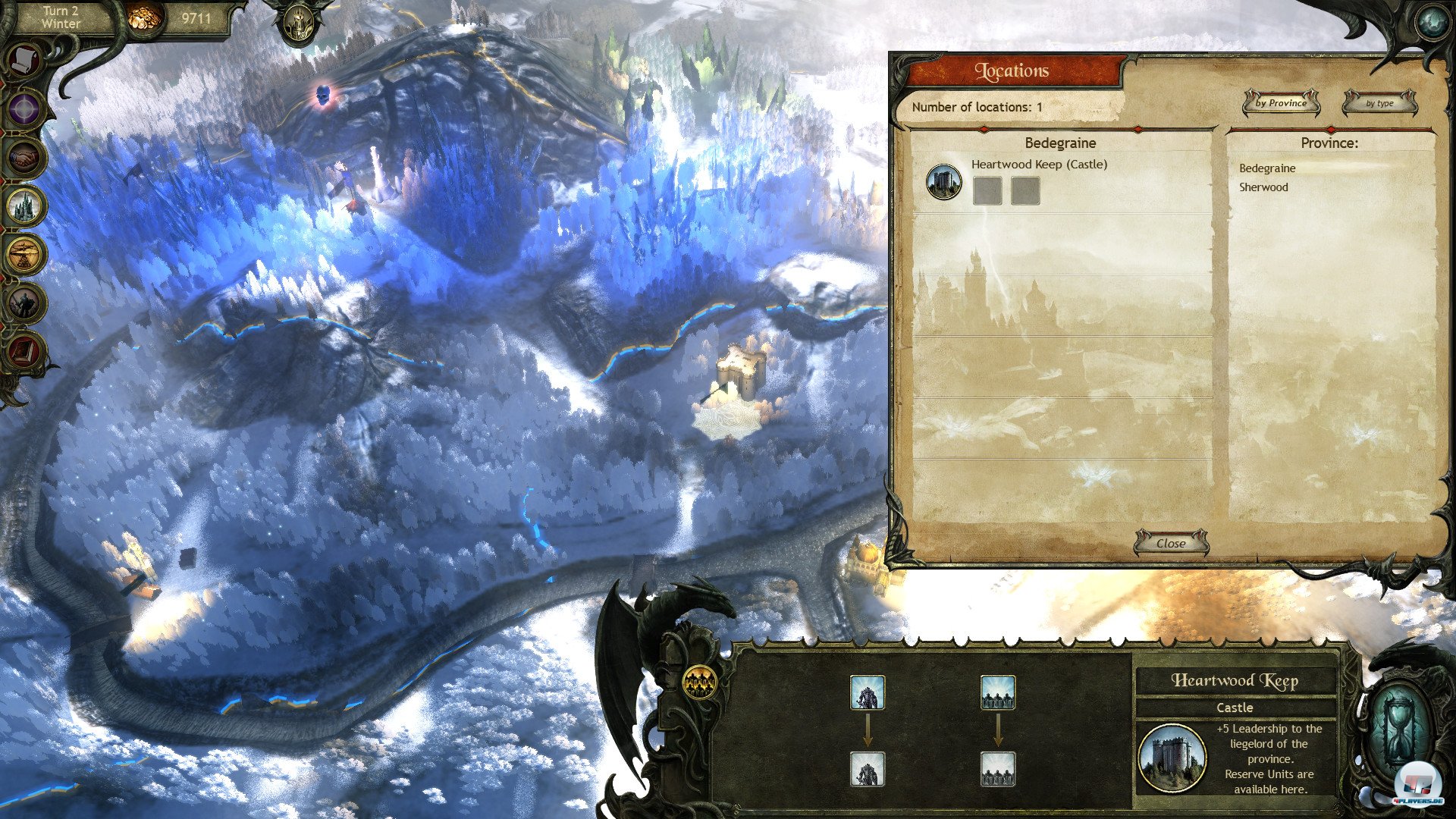 Das karge Baumen&uuml; spricht B&auml;nde, denn aufs Bauen ist King Arthur 2 nicht fixiert. 