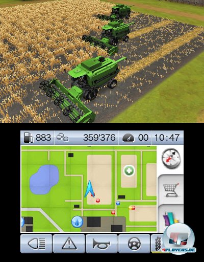 So kommt Freude auf: Gleich drei M&auml;hdrescher bewirtschaften meine Felder.