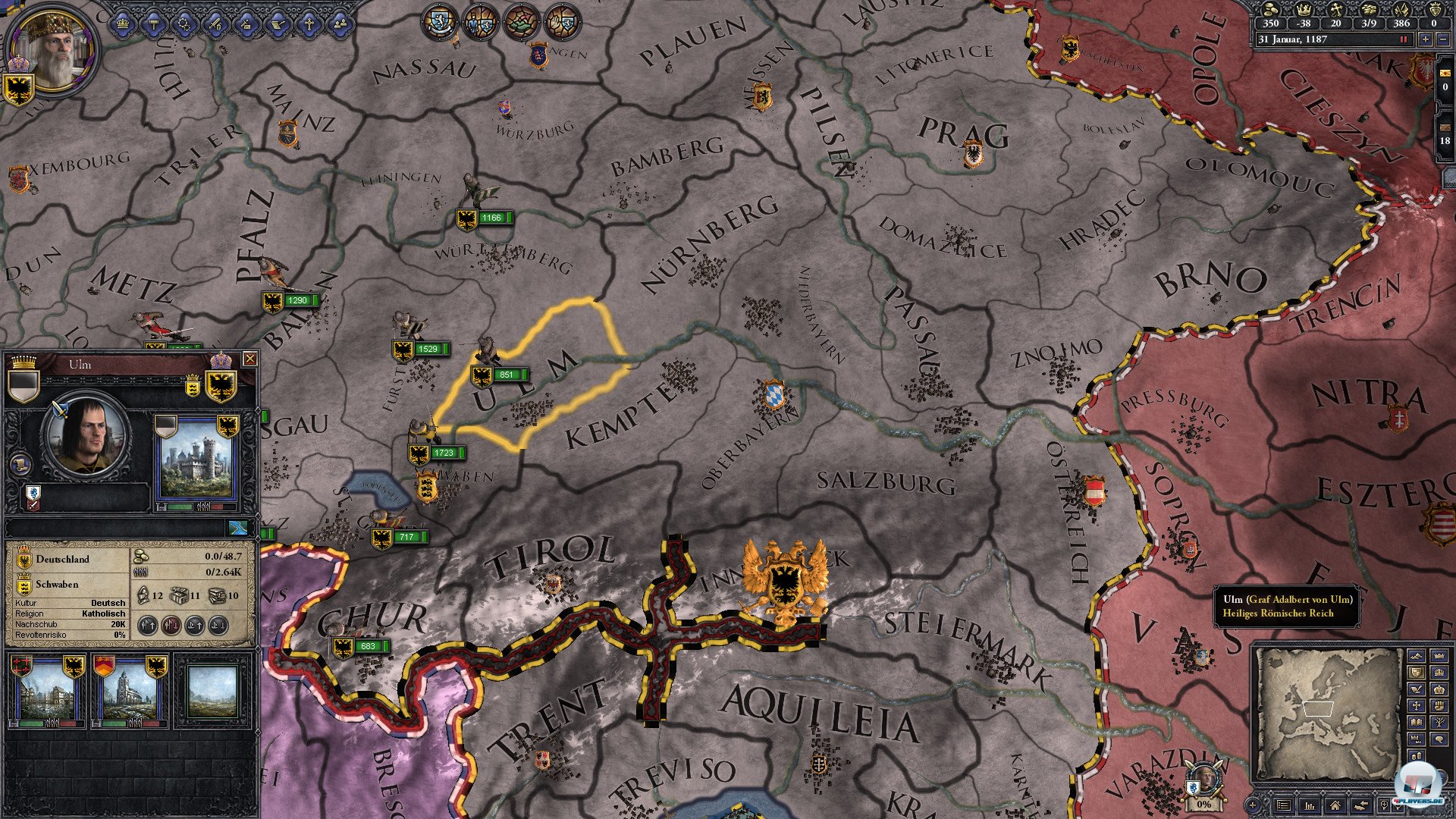 St&auml;dte und Provinzen lassen sich ausbauen, was aber recht teuer kommt.