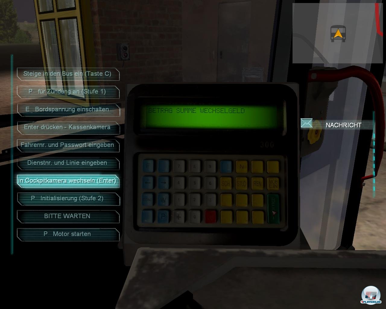 Im Depot muss zun&auml;chst der Bus und die Kasse startklar gemacht werden.