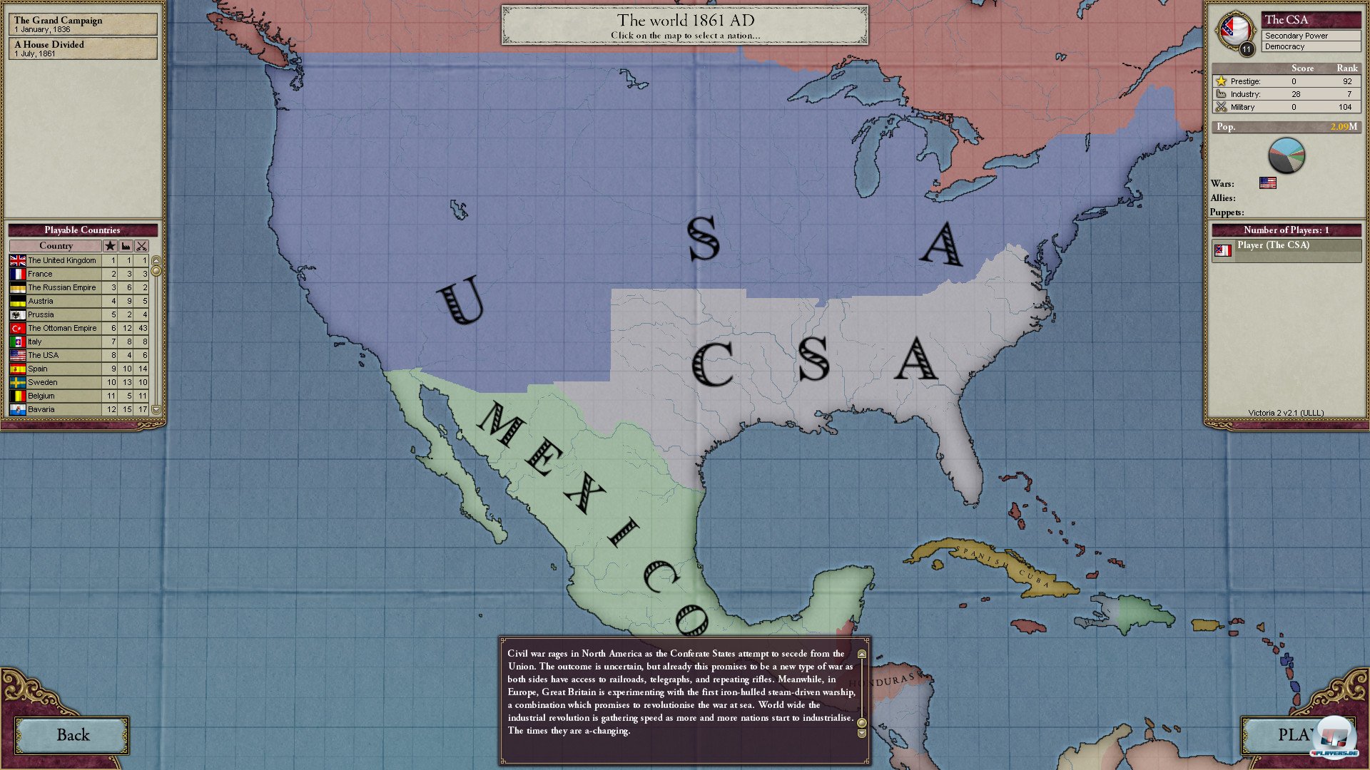 1861 begann der Krieg, der die Trennung der USA beenden sollte. 