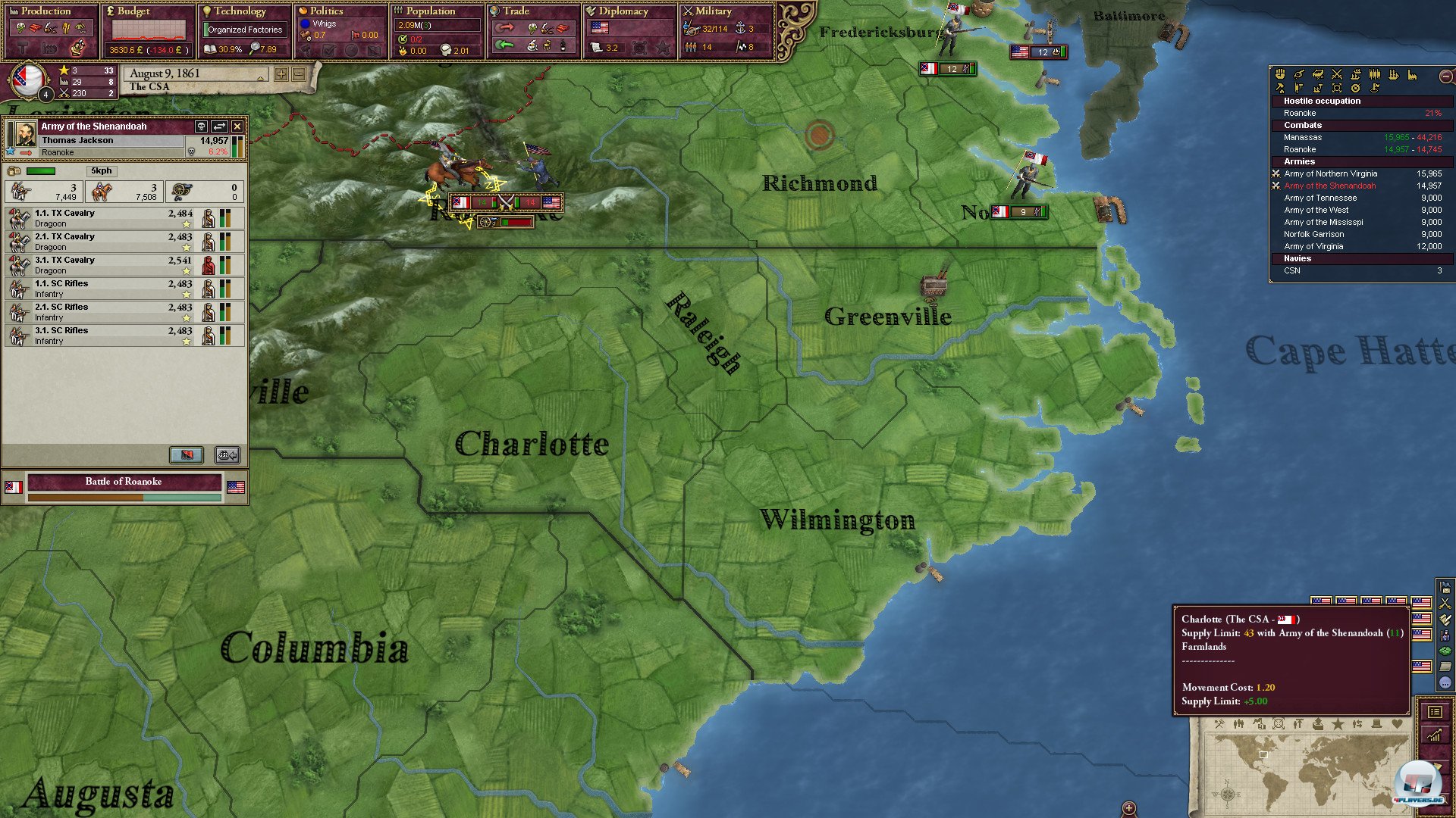 Was soll General Jackson tun? Auf eigene Faust losschlagen oder sich mit Lee vereinigen. 