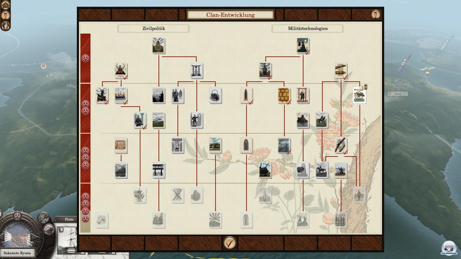 Der Technologiebaum ist erfreulich umfangreich - man kann sich zivil oder milit&auml;risch entwickeln.