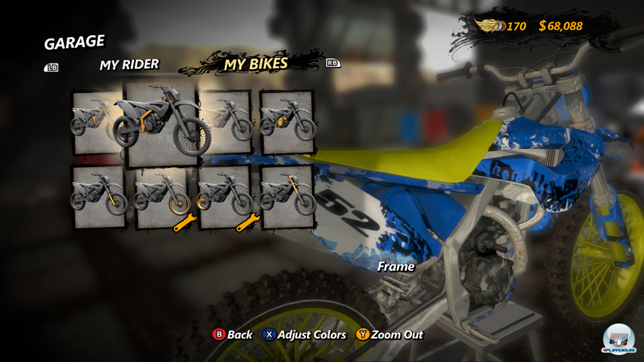 Mit dem verdienten Geld l&auml;sst sich das Aussehen der Bikes und Fahrers aufmotzen.