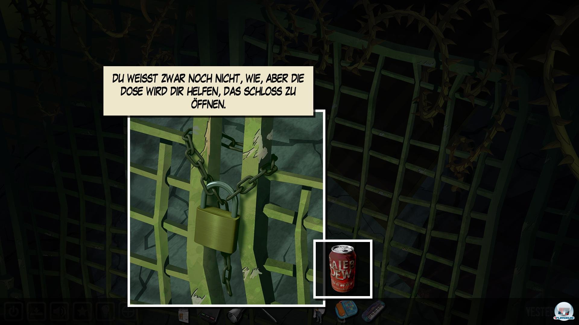 Klappt eine Kombination nicht, erkl&auml;rt der Erz&auml;hler, warum nicht. Neben ihm gibt auch die Hilfe-Funktion n&uuml;tzliche Hinweise. Ein paar Dinge anklciken und schon l&auml;sst sich der n&auml;chste Tipp nutzen. 