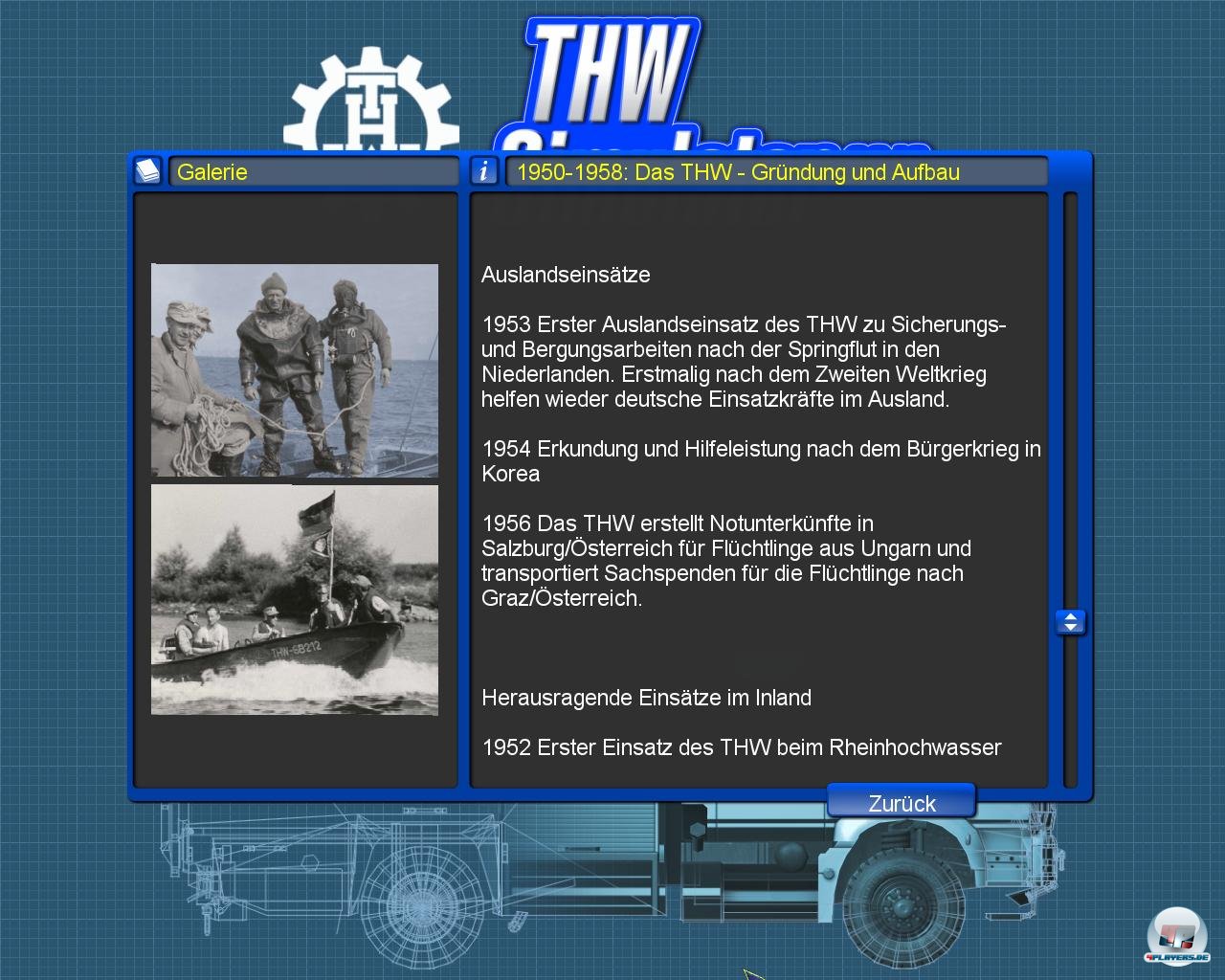 In der Galerie erf&auml;hrt man viel Wissenswertes &uuml;ber den THW.