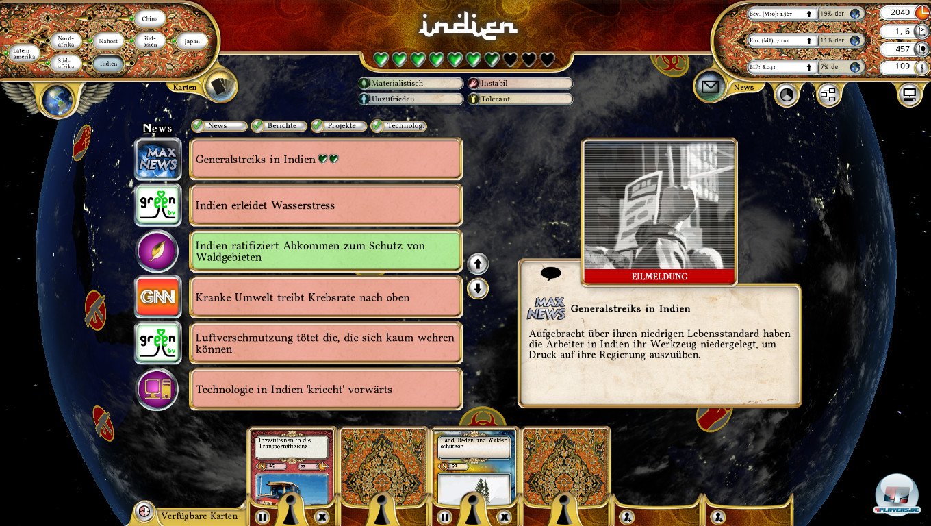 12 aktuelle Regionen sind regierbar, die alle ihre W&uuml;nsche haben.