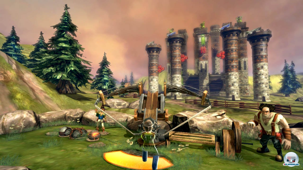 Zuerst schnappt man sich sich den imagin&auml;ren Griff, spannt das Katapult mit zwei Schritten nach hinten und zielt, indem man ein wenig zur Seite schreitet.