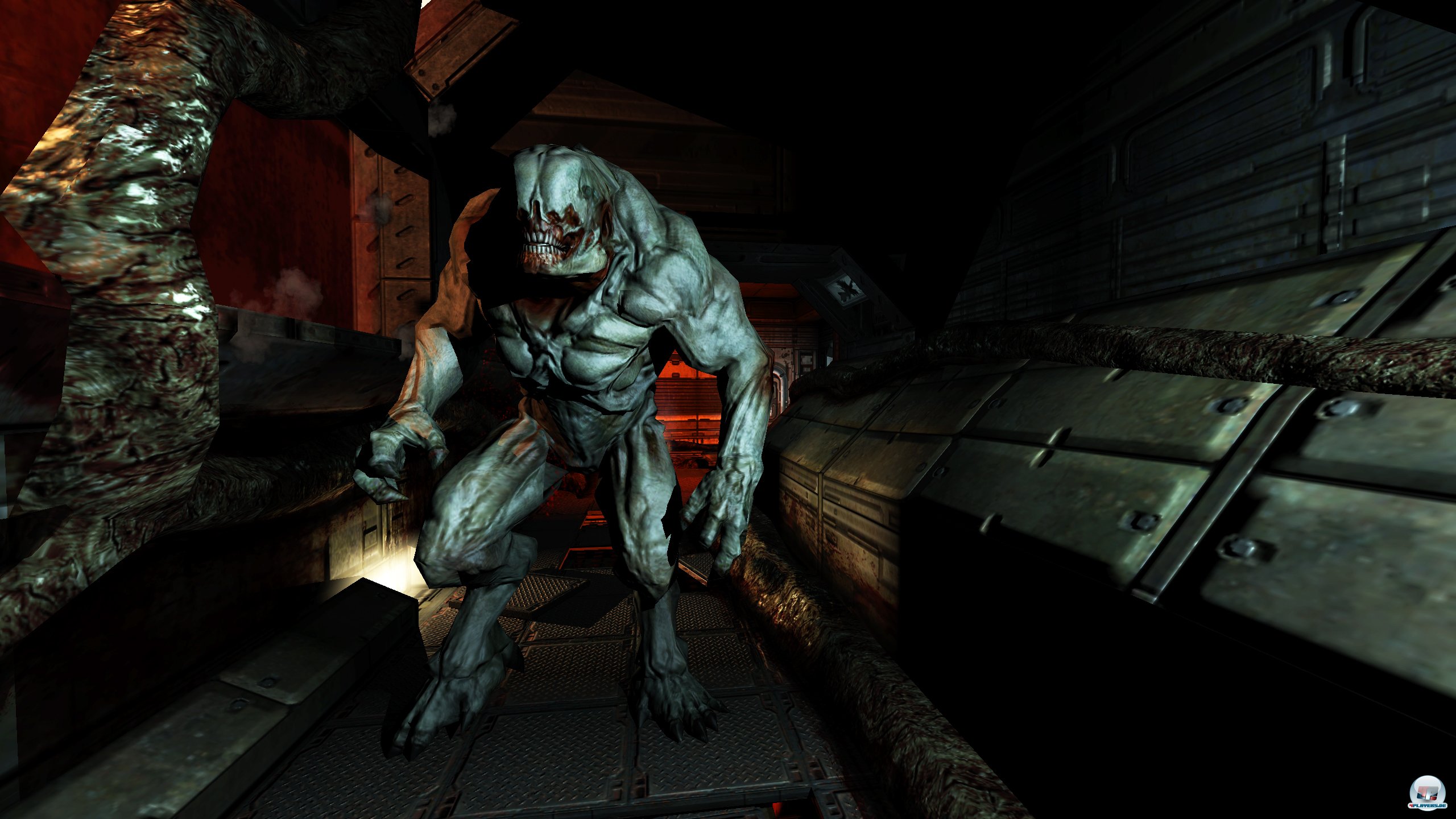 Oh-oh - ein Hell Knight naht. In Momenten wie diesen ist man f&uuml;r eine proppevoll gef&uuml;llte Minigun doch sehr dankbar.