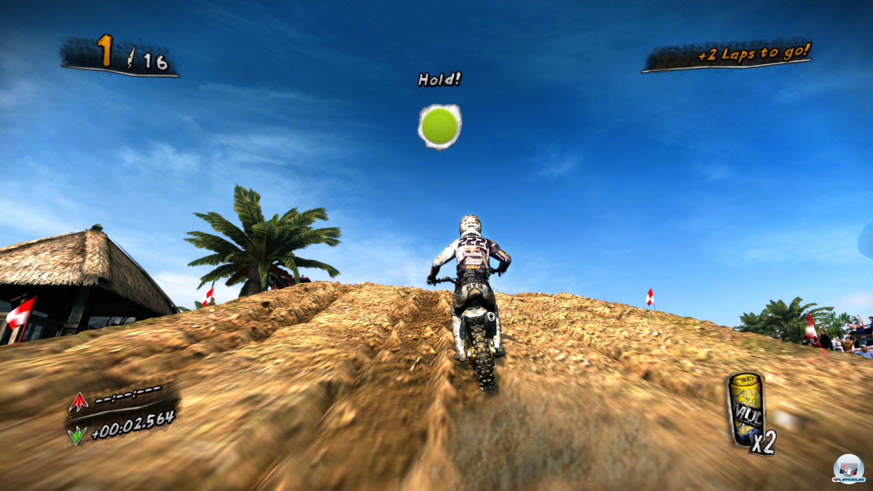 Der Streckenoberfl&auml;che verformt sich in Echtzeit.