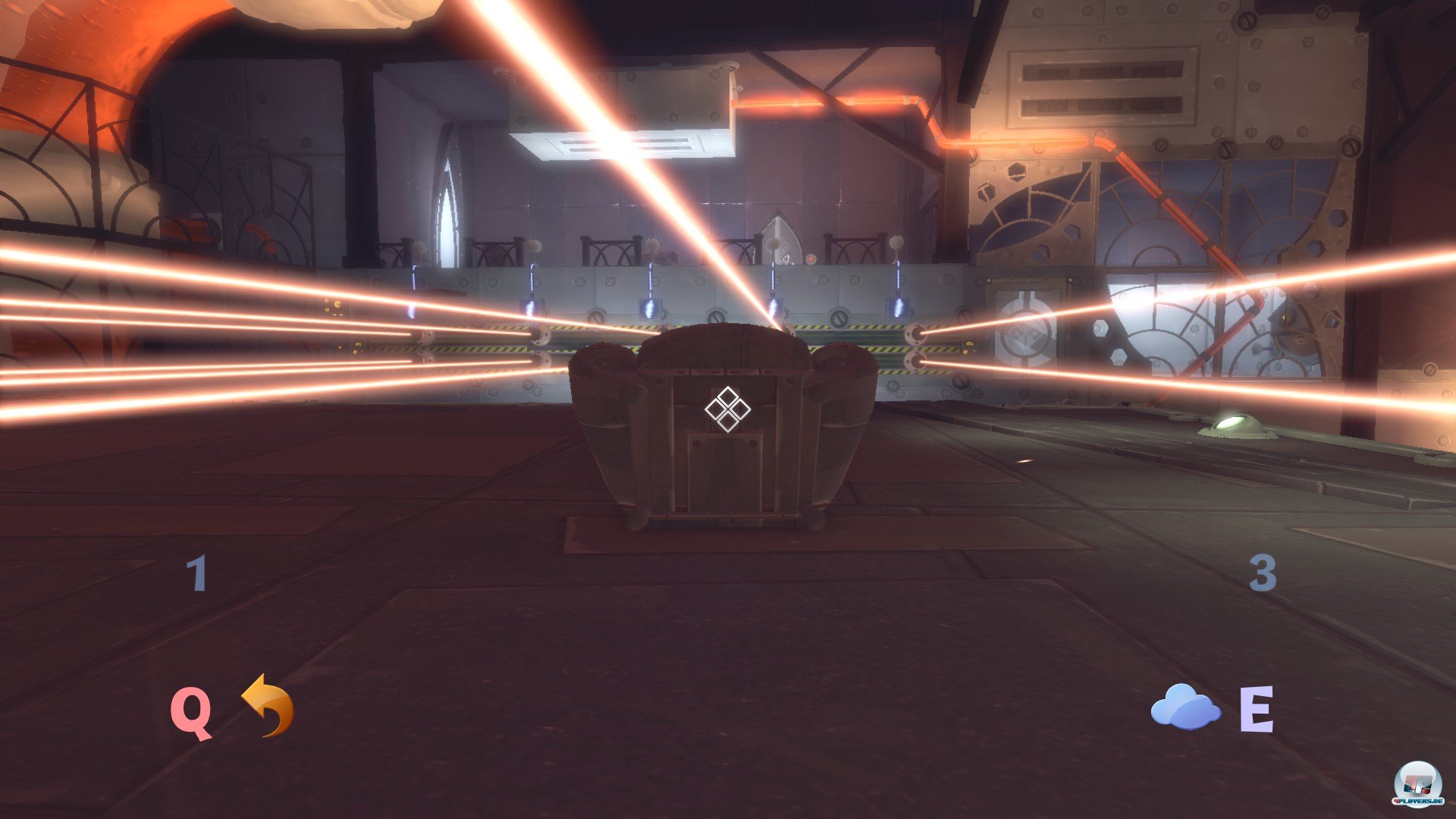 Erh&ouml;ht man die Schwerkraft, macht man damit gleichzeitig auch alle Objekte massiver. Man kann sie dann zwar nicht mehr anheben, aber sie sch&uuml;tzen einen auch vor t&ouml;dlichen Laserstrahlen.