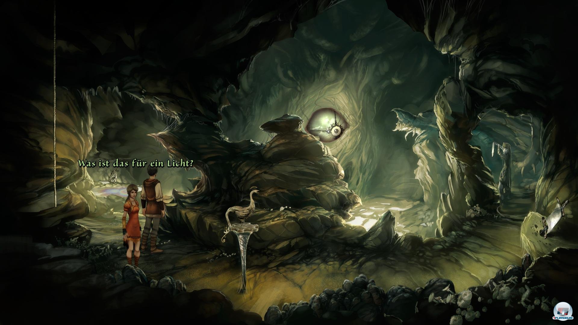 - Anstelle von Hilfe-Funktionen gibt es lediglich ein kurzes Tagebuch. Der Mauszeiger signalisiert auf Wunsch, welche Objekt-Kombinationen sinnvoll sind. Diese Kombinationshilfe und die Hotspot-Taste lassen sich auf Wunsch deaktivieren. 