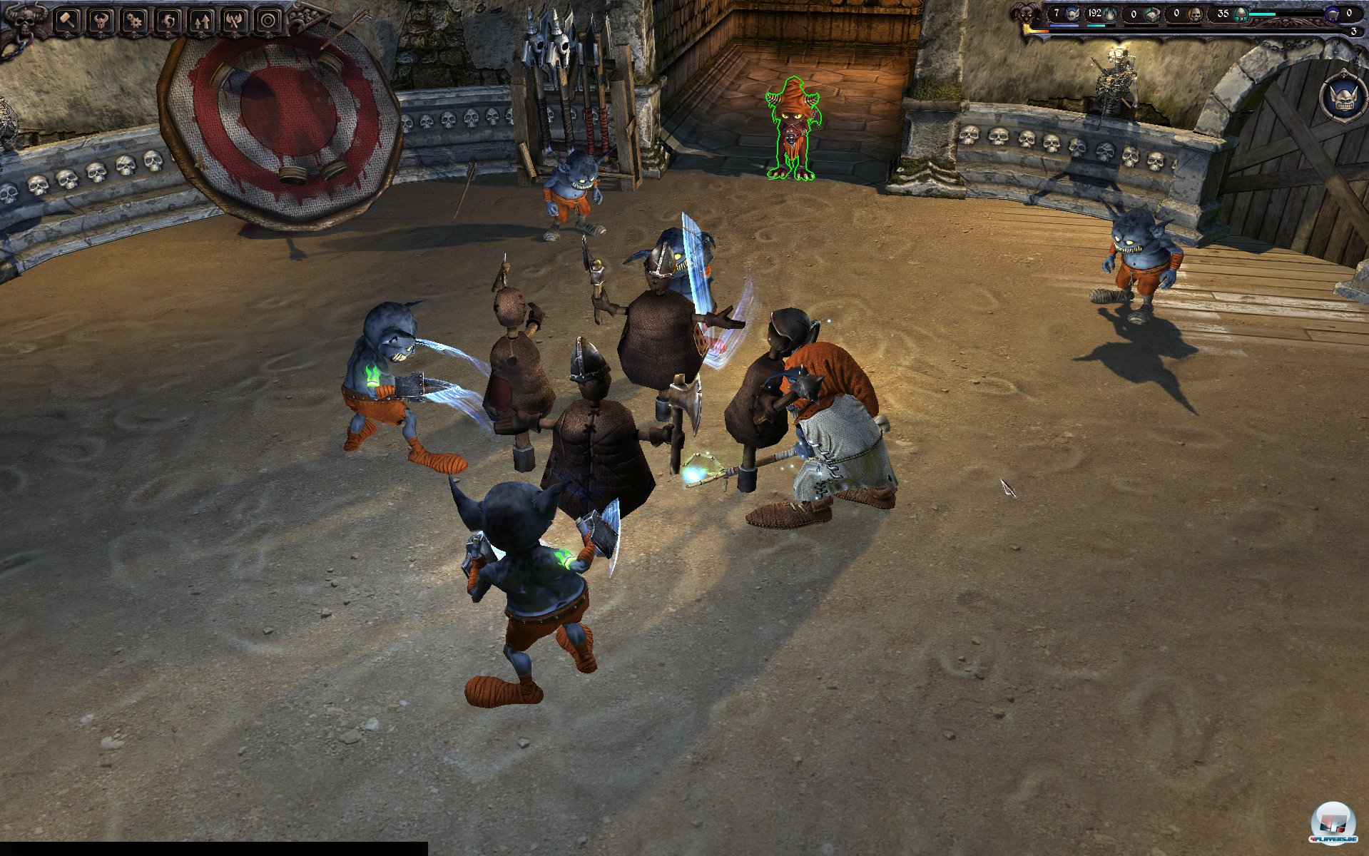 In der Trainings-Arena kann man die F&auml;higkeiten seiner Schergen grundlegend verbessern - ggf. auch unter Zuhilfenahme gefangener Helden.