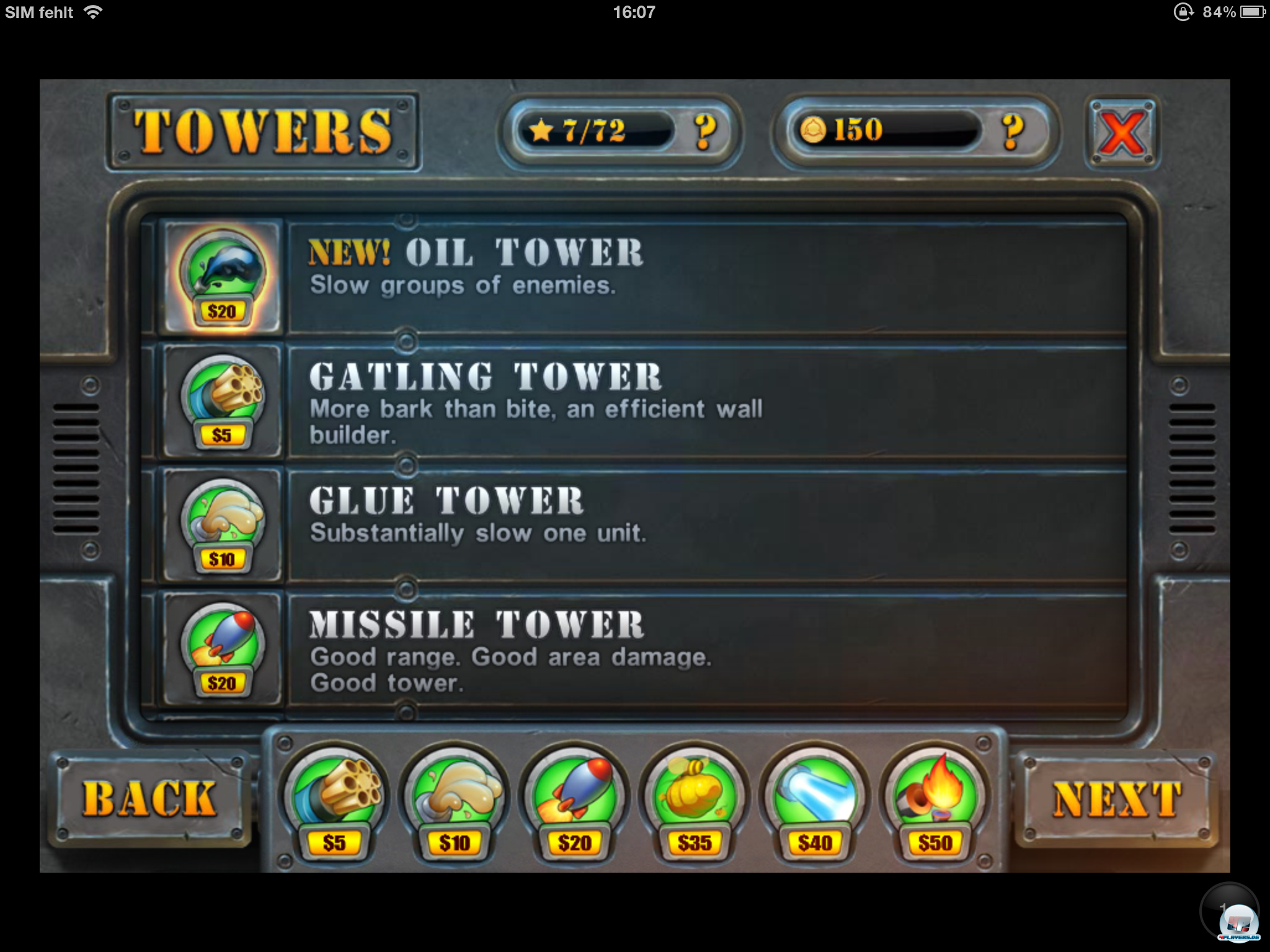 Welche T&uuml;rme nimmt man mit und welches exkluisve Extra? Schon vor Spielbeginn beginnt die Gr&uuml;belei. 