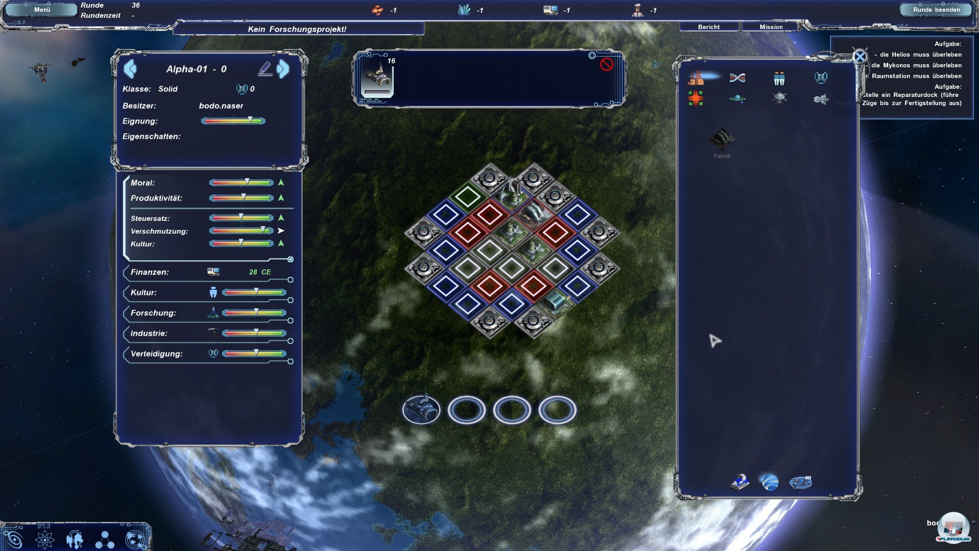 Die meiste Zeit verbringt man mit dem Ausbau der Planeten, der aber bei mehreren Kolonien un&uuml;bersichtlich wird.