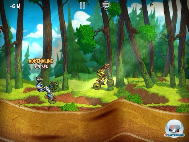 Ab durch die Mitte: Statt zu lenken, verlagert man das Gewicht und startet waghalsige Spr&uuml;nge.