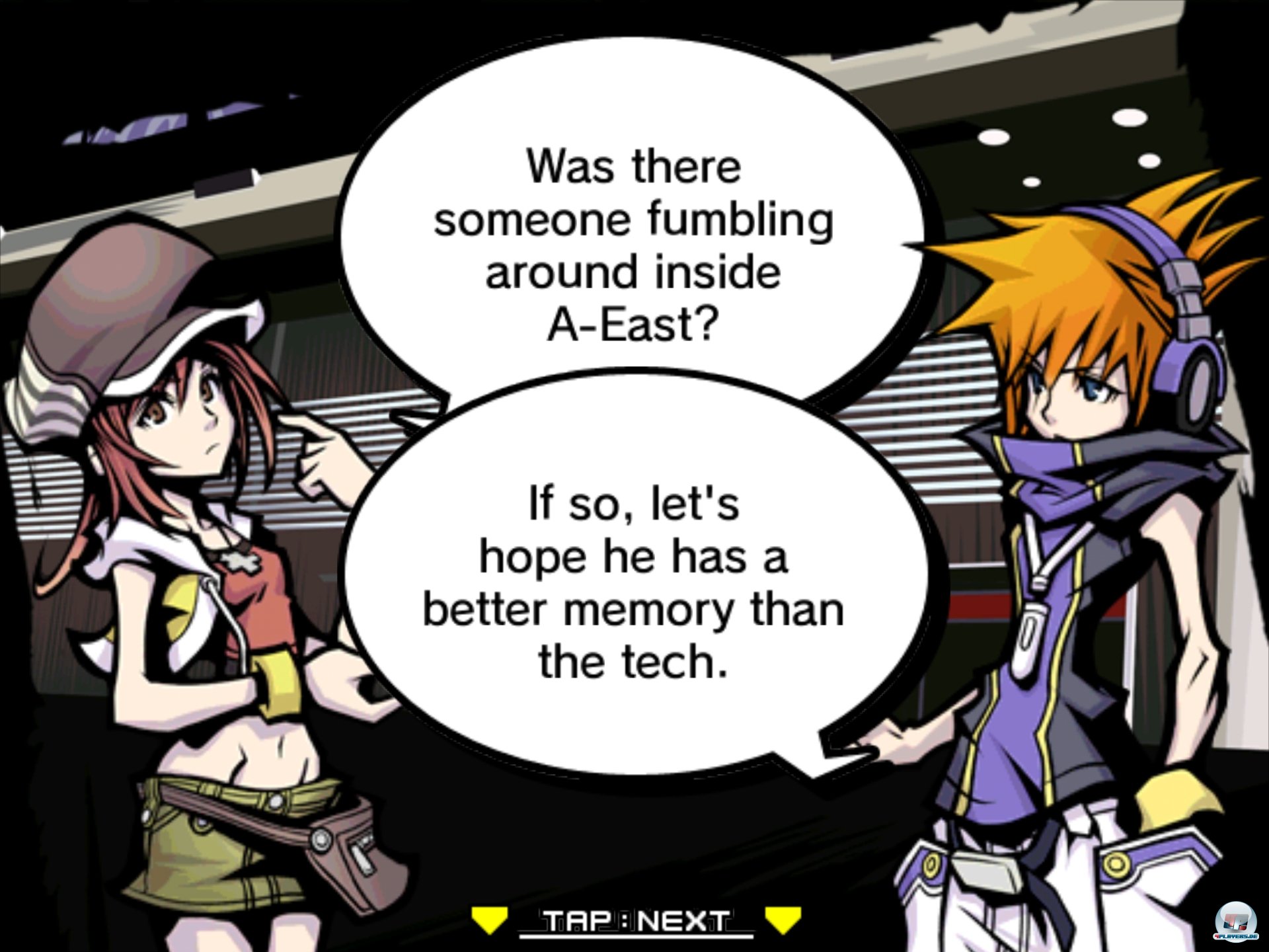 Ein Team, das erst geformt werden muss: Neku und Shiki zoffen sich zu Beginn wie zwei Streith&auml;hne. Kann man dem M&auml;dchen &uuml;berhaupt trauen? Egal: Als die Hand das Zeitlimit f&uuml;r den ersten Auftrag anzeigt muss man zusammen los...in eine bizarre Gro&szlig;stadt-Comicwelt!