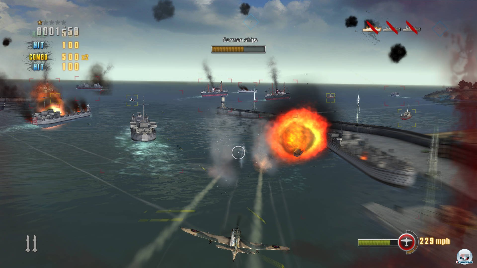 Gegnerische Flugzeuge m&uuml;ssen vom Himmel geholt, Schiffe versenkt und Panzer zerst&ouml;rt werden: Das Missionsdesign gewinnt keine &Uuml;berraschungspreise, bietet aber ebenso kurze wie knackige Genrestandards.