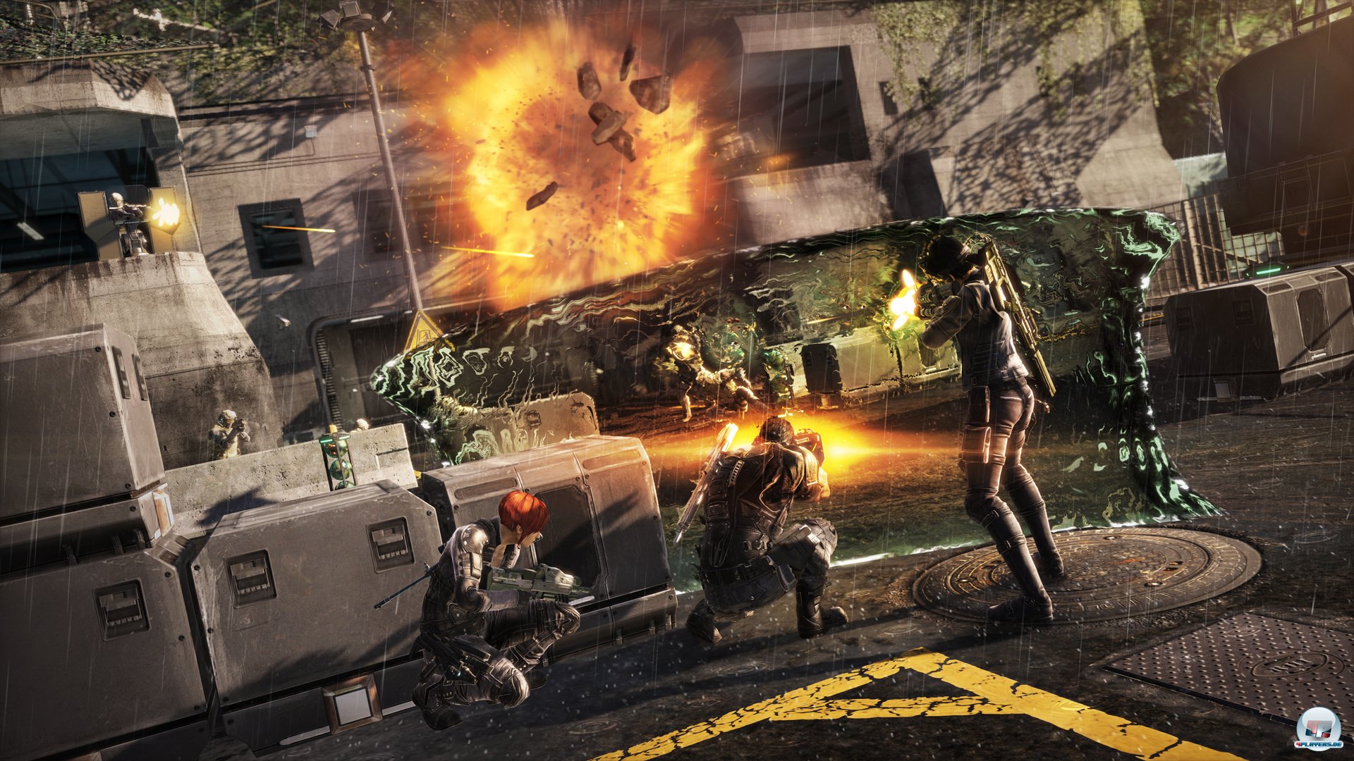 Bis zu vier Spieler k&ouml;nnen gemeinsam antreten - sowohl in der Kampagne als auch im Echelon-Modus.