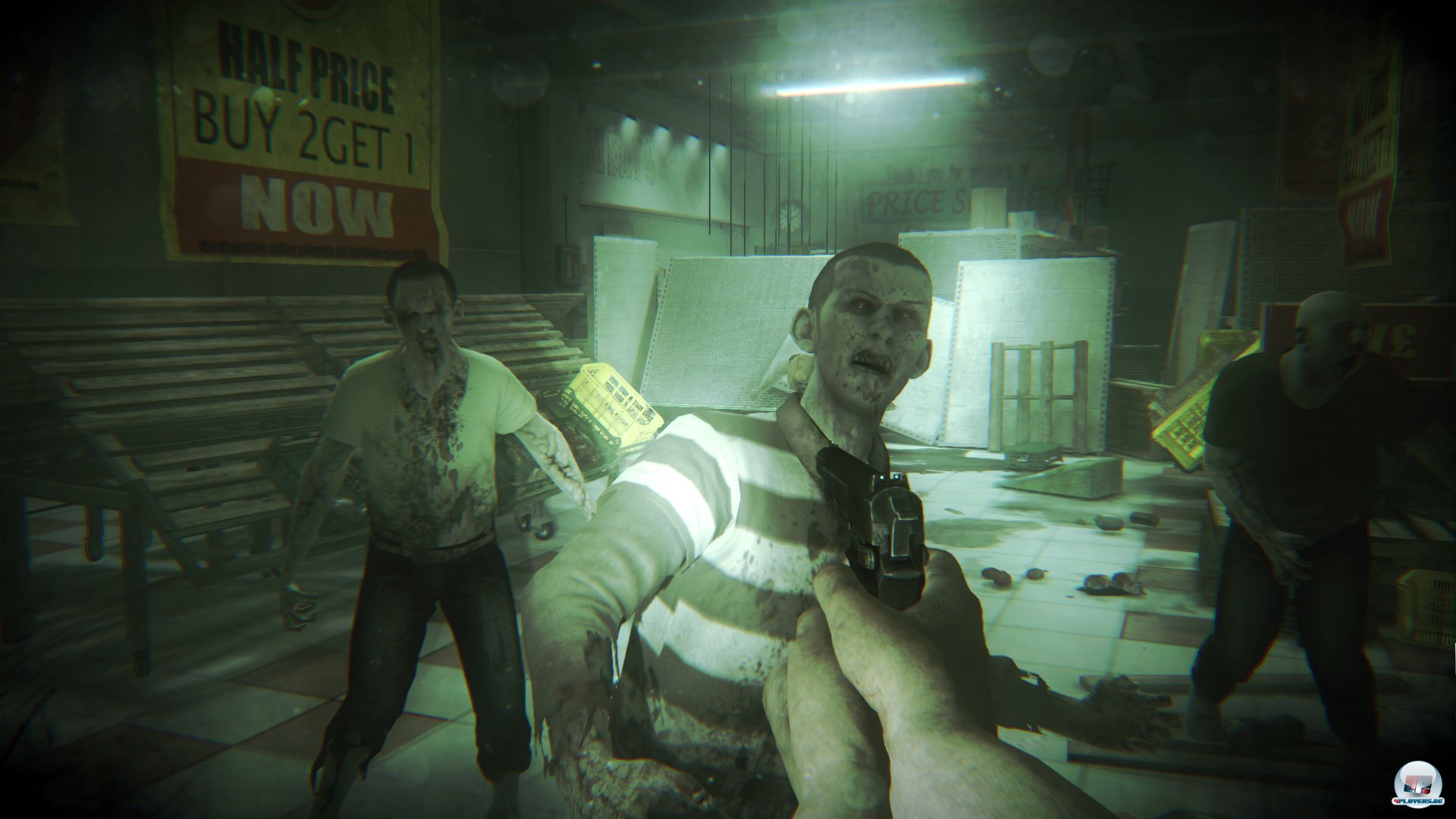 Pistolensch&uuml;sse locken Zombies an - in Unterzahl hat man kaum eine Chance. 