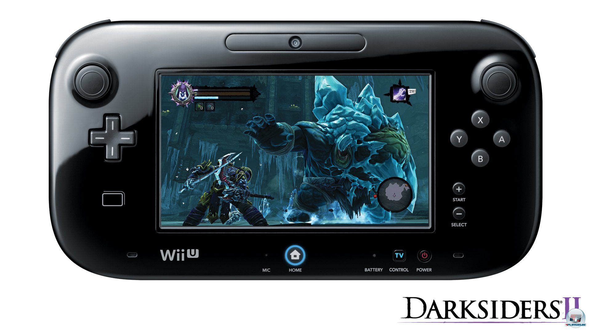 Zus&auml;tzlich zur Ber&uuml;hrungsfunktion kann man Darksiders 2 auch ohne TV komplett auf dem WiiU-Gamepad spielen. Die Schrift f&auml;llt hier mitunter allerdings sehr klein aus.