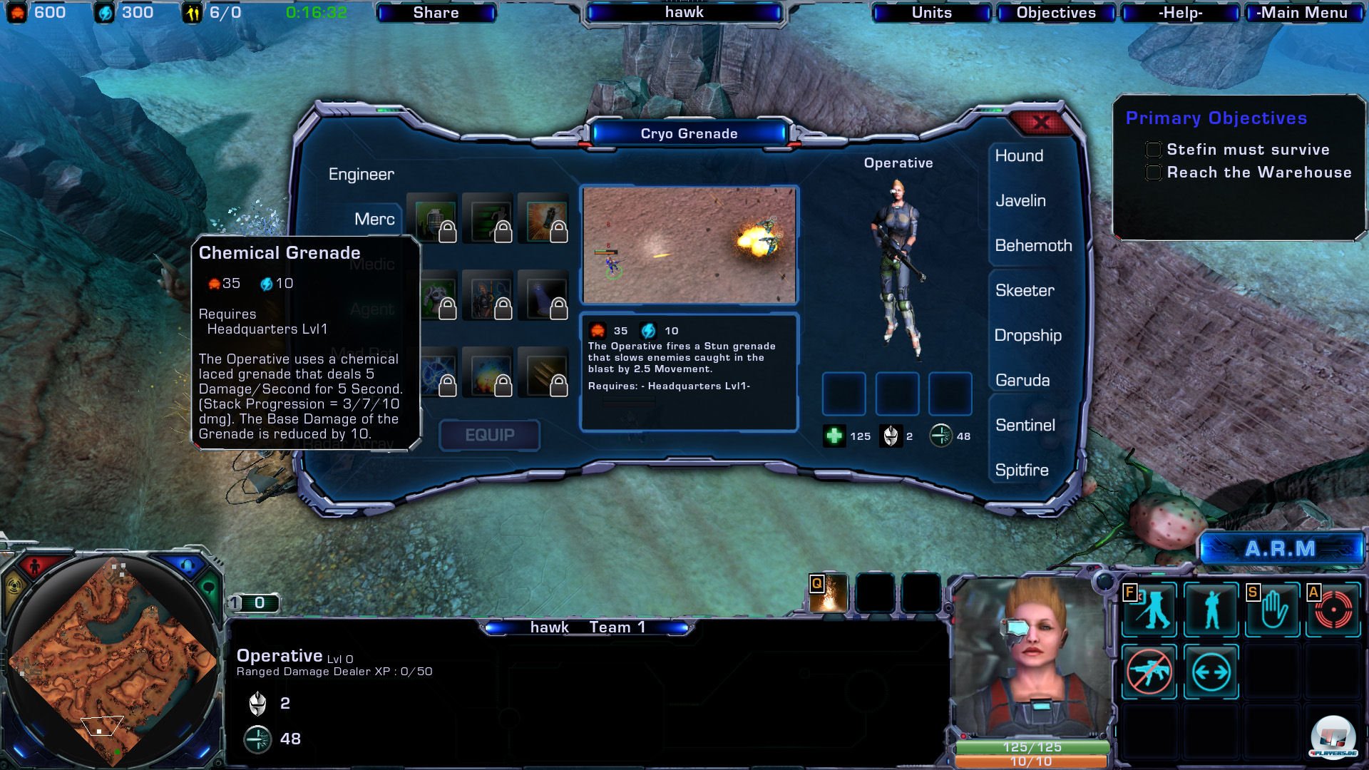 Jede Einheit kann sich mit bis zu drei F&auml;higkeiten spezialisieren.