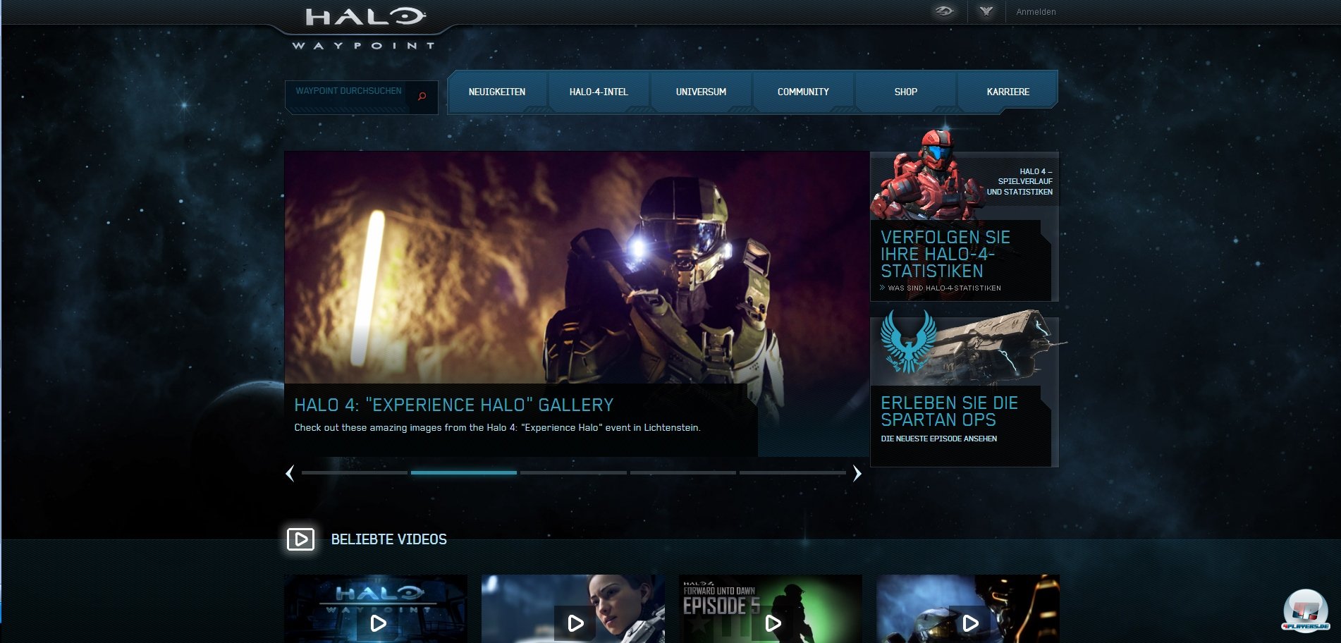 Auch im Netz einsehbar: Auf Waypoint k&ouml;nnen Statistiken und die Intro-Filmchen zu den Spartan Ops-Episoden angeschaut werden.