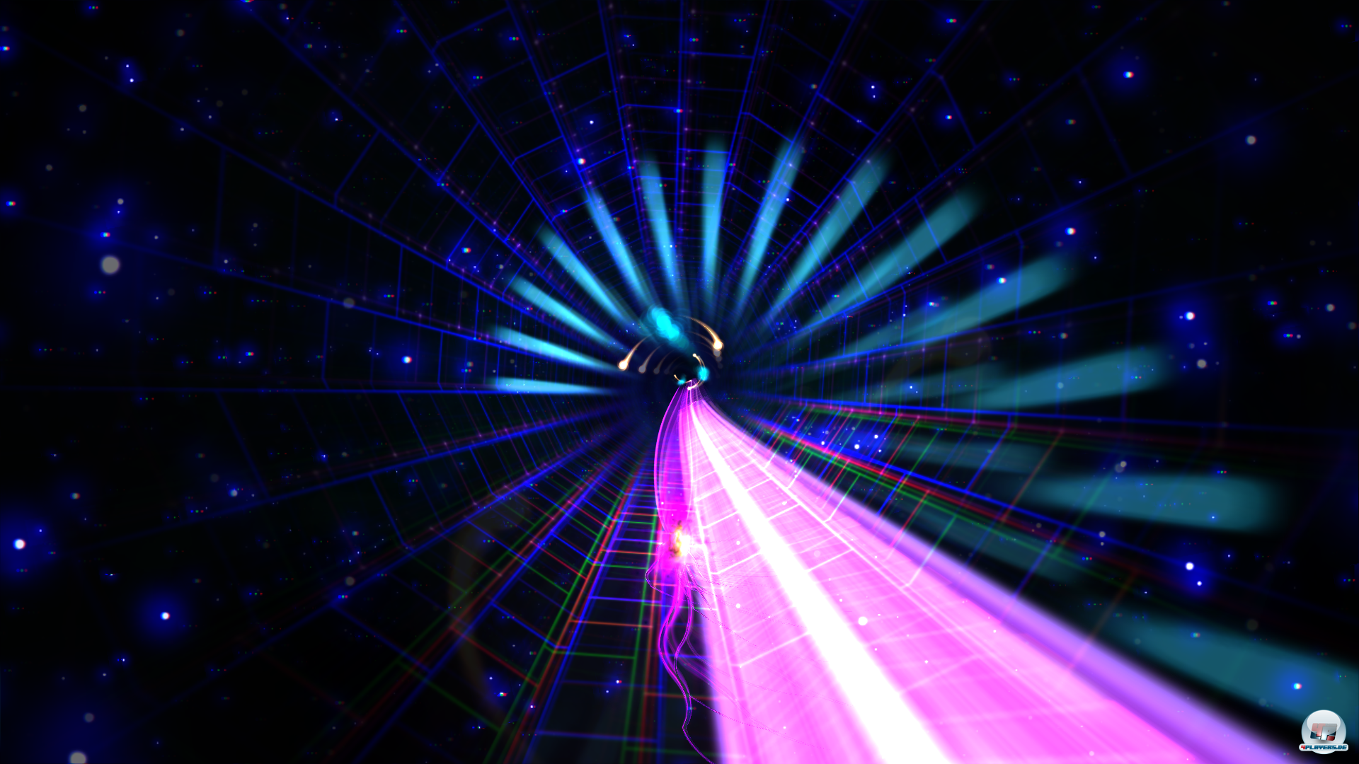 Die rosa glühende Zipline funktioniert wie ein Beschleunigungsfeld. Die rosa glühende Zipline funktioniert wie ein Beschleunigungsfeld.