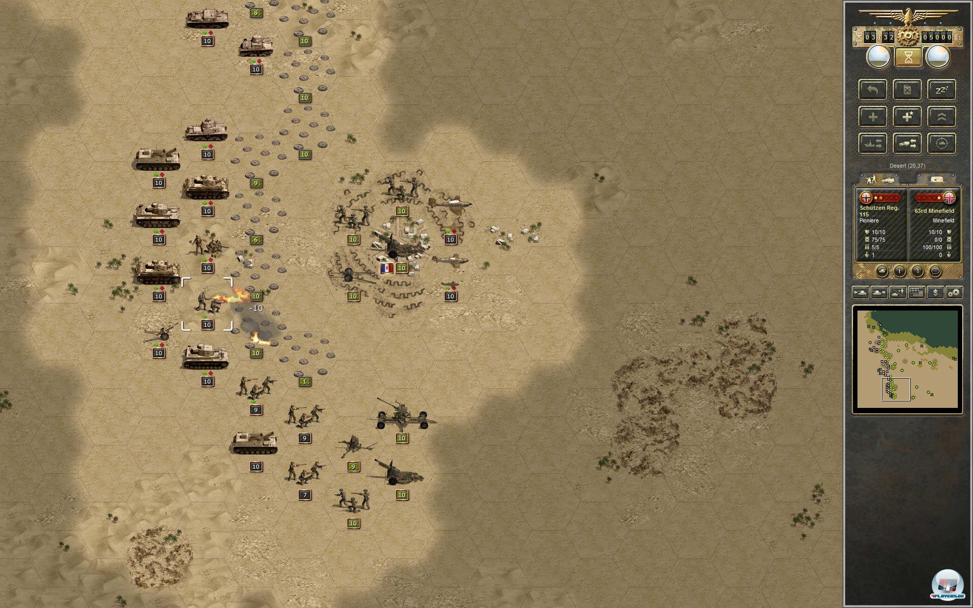 Immer wieder gilt es, Durchbr&uuml;che in Festungen zu schaffen, wobei man auf Minen trifft. 