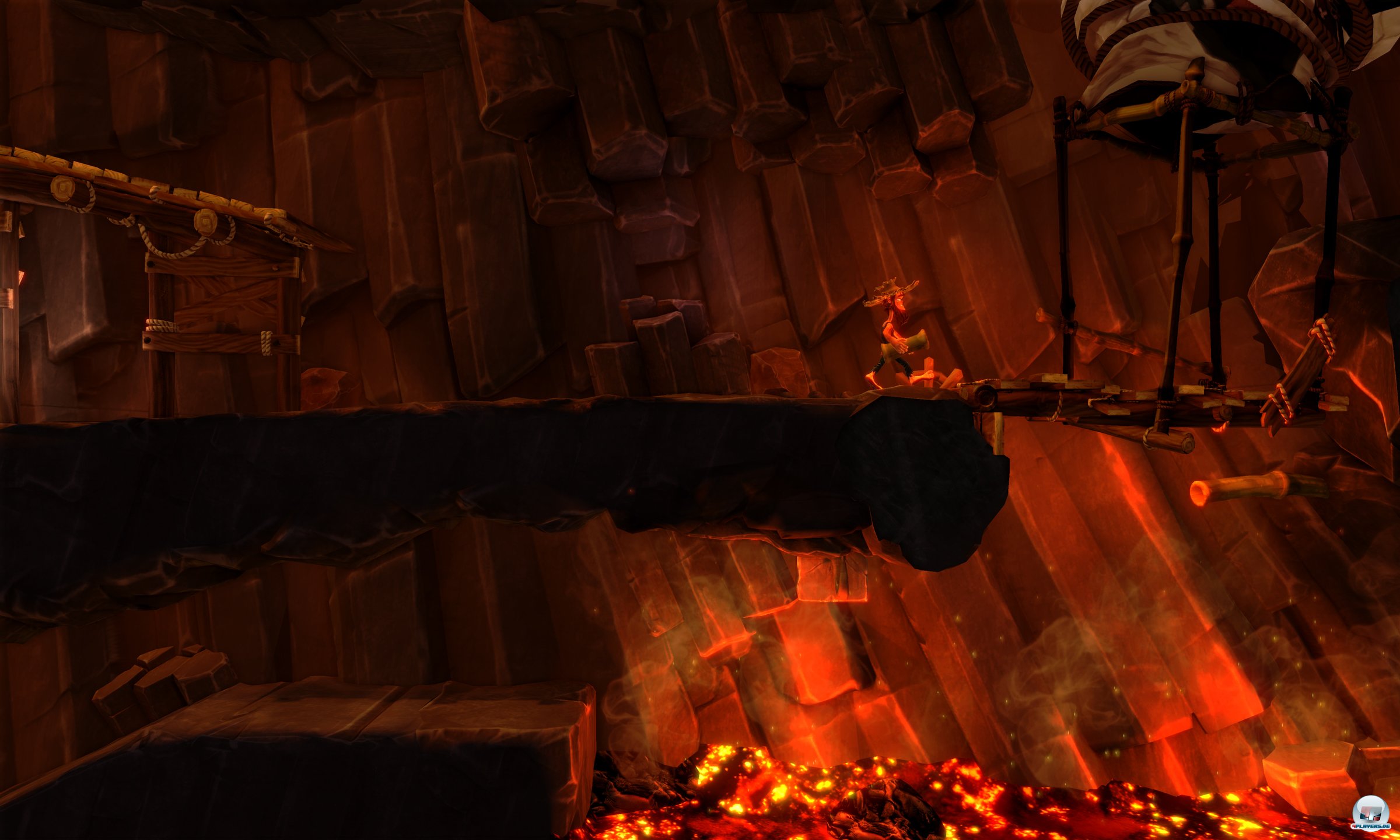 Spielerisch erinnert Gilberts H&ouml;hlentour an Lost Vikings oder Trine.