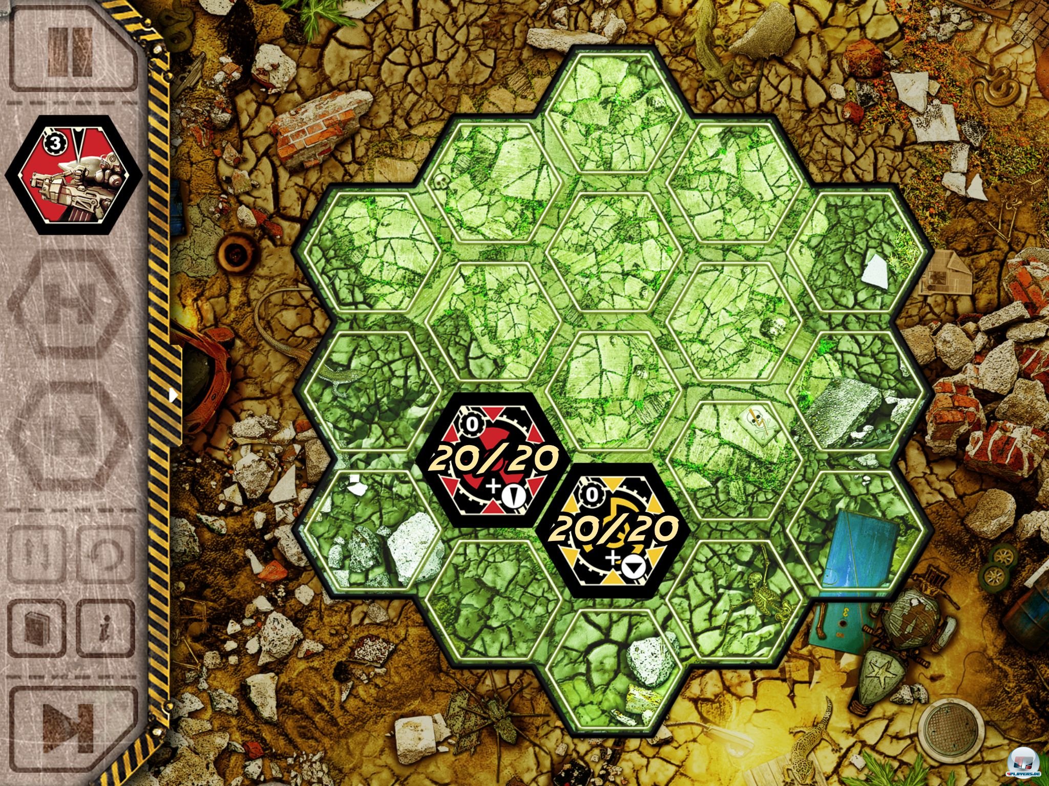 Zu Beginn legt jeder seine Basis aus: Die hat 20 Lebenspunkte und sollte gesch&uuml;tzt werden.