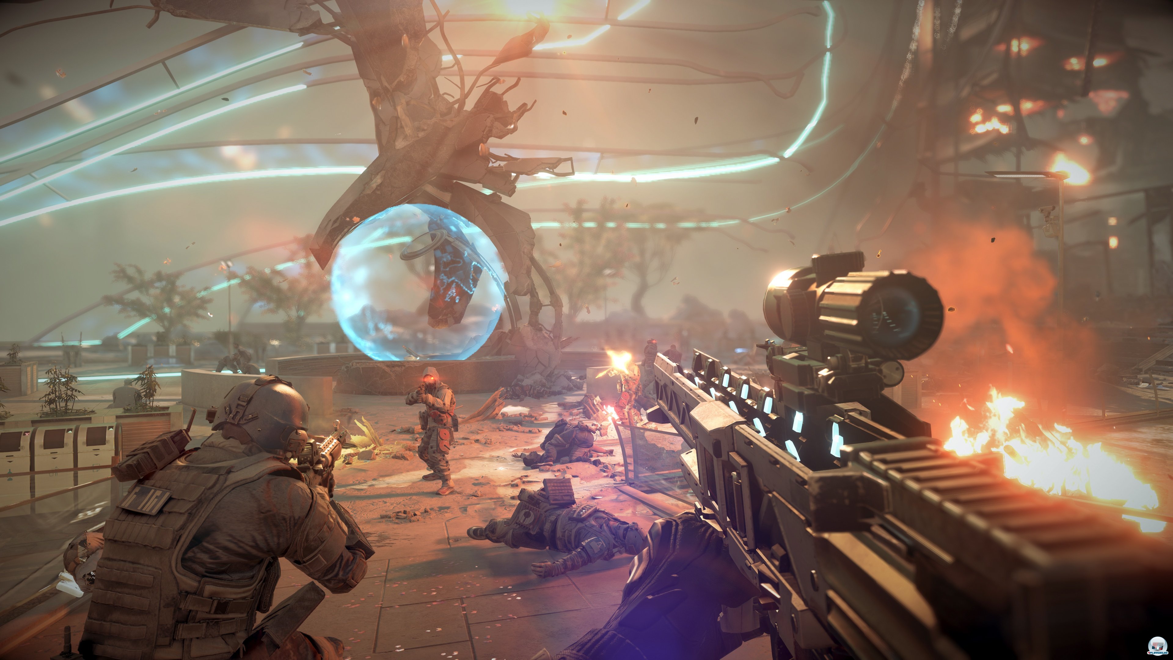 Egal ob Licht oder Texturen: Die Kulisse geh&ouml;rt zum Besten, was man aktuell im Shooterbereich findet.