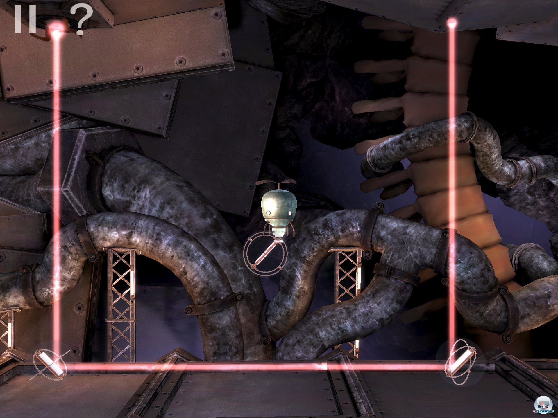 Gewichte verteilen, Spiegel blockieren, T&uuml;ren versperren: Der blecherne Hauptdarsteller beherrscht vieles, was die Welt der Puzzles hergibt.