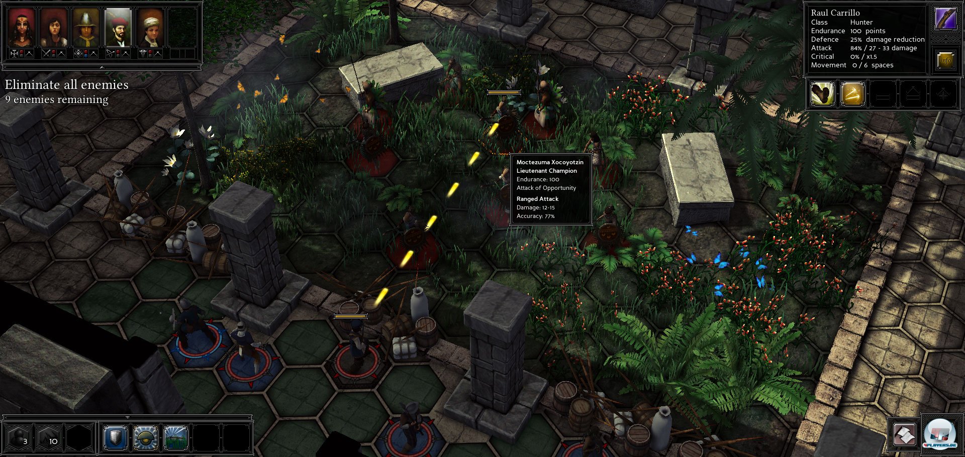 Vor vielen K&auml;mpfen kann nicht nur die Aufstellung ge&auml;ndert, sondern auch Blockaden und Fallen aufgebaut werden.